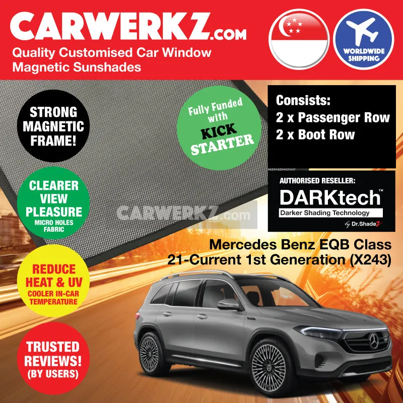 Dr Shadez DARKtech Mercedes Benz EQB Class 2021-Current 1st Generation (X243) Germany Electric SUV Customised Window Magnetic Sunshades