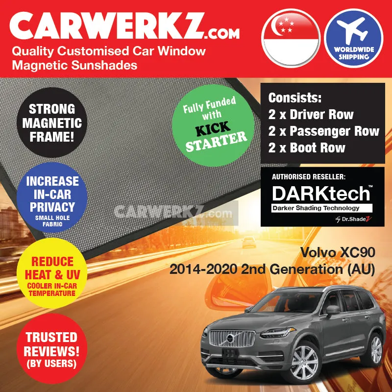 Dr Shadez DARKtech Volvo XC90 2016-Current 2nd Generation (AU) Sweden SUV Customised Car Window Magnetic Sunshades