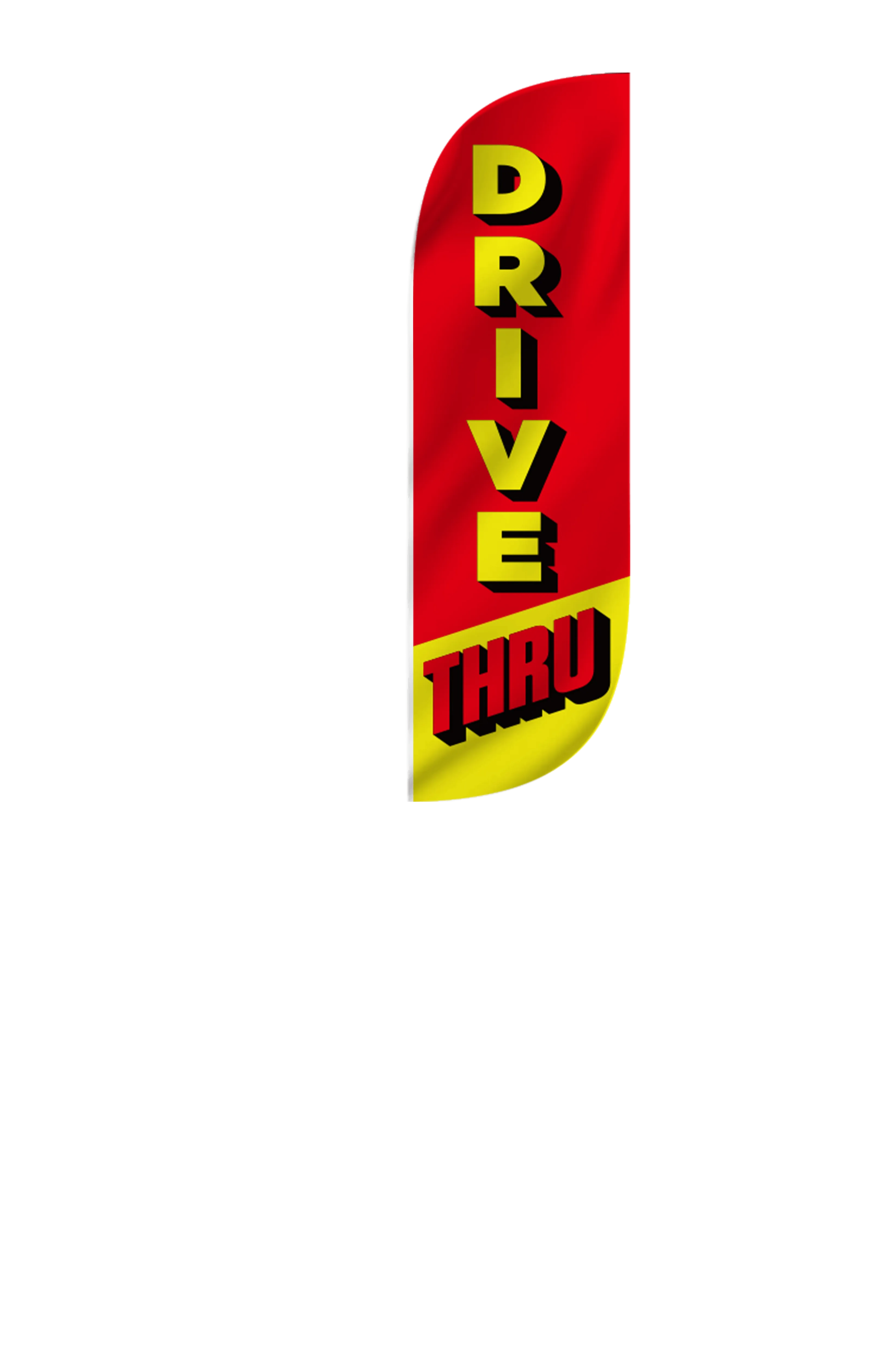 Drive Thru Red & Yellow Feather Flag