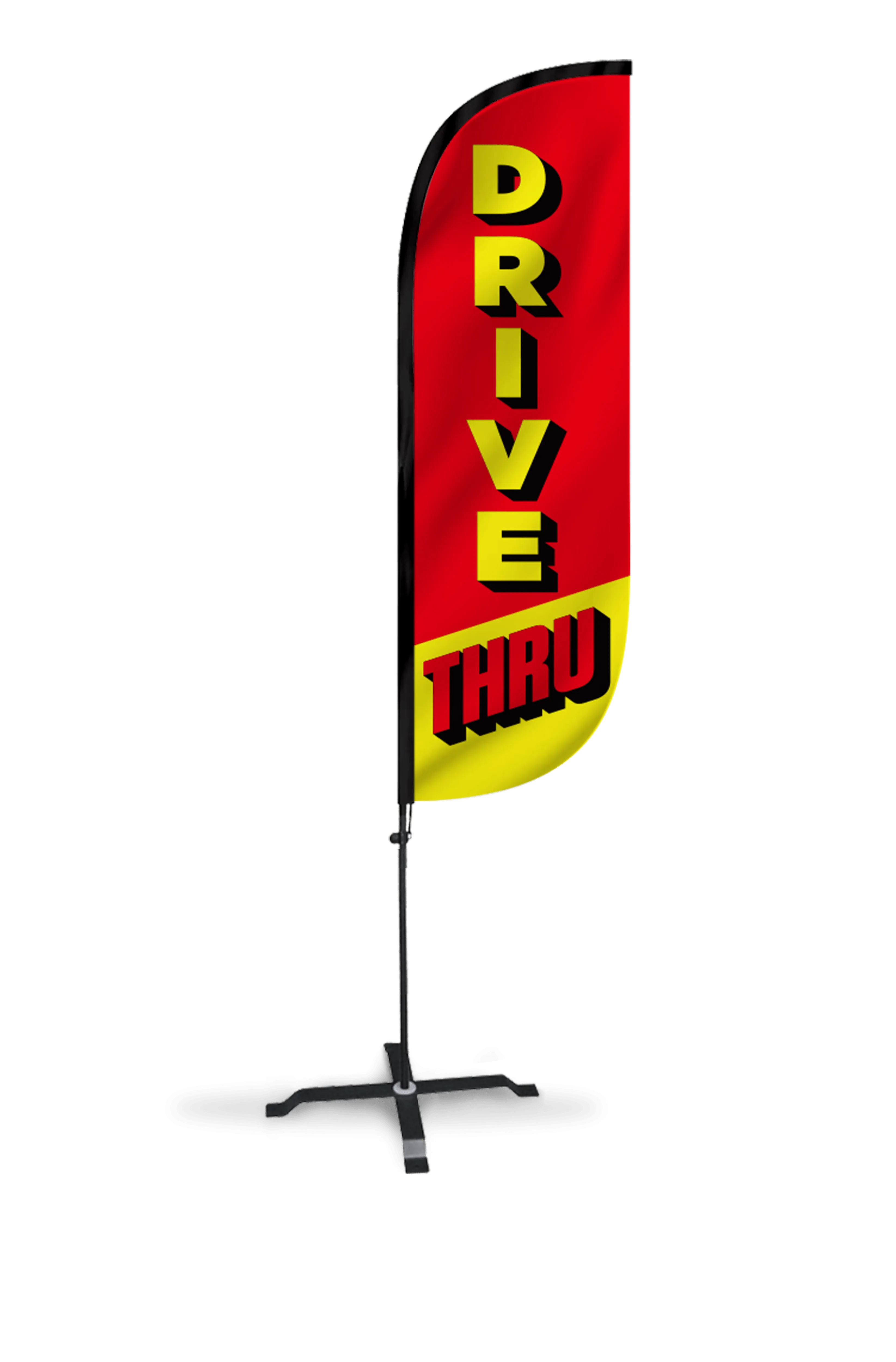 Drive Thru Red & Yellow Feather Flag