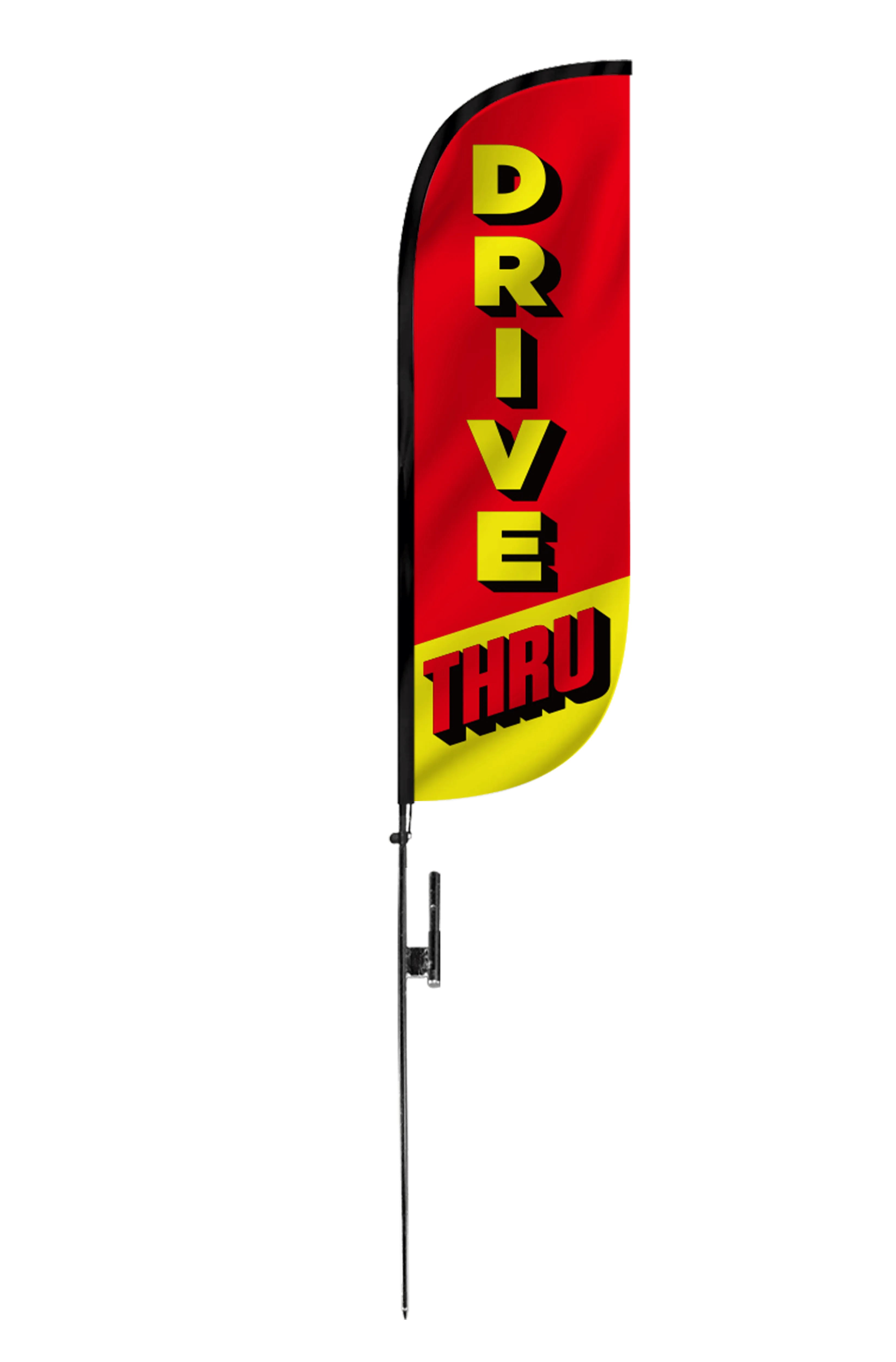 Drive Thru Red & Yellow Feather Flag