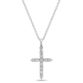 Eleven Round Diamond Cross