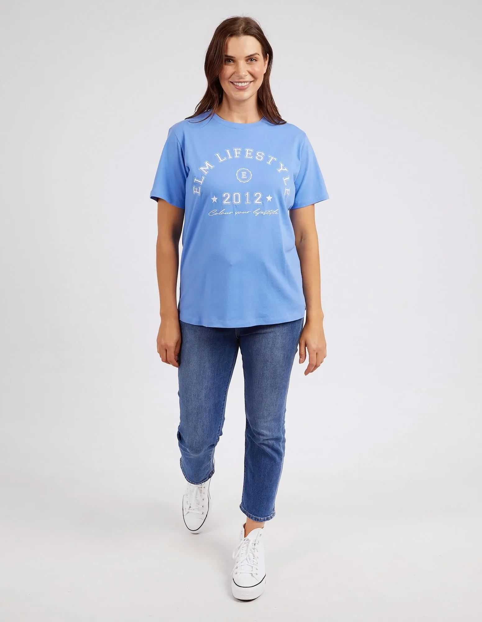 Elm Varsity Tee Cerulean Blue