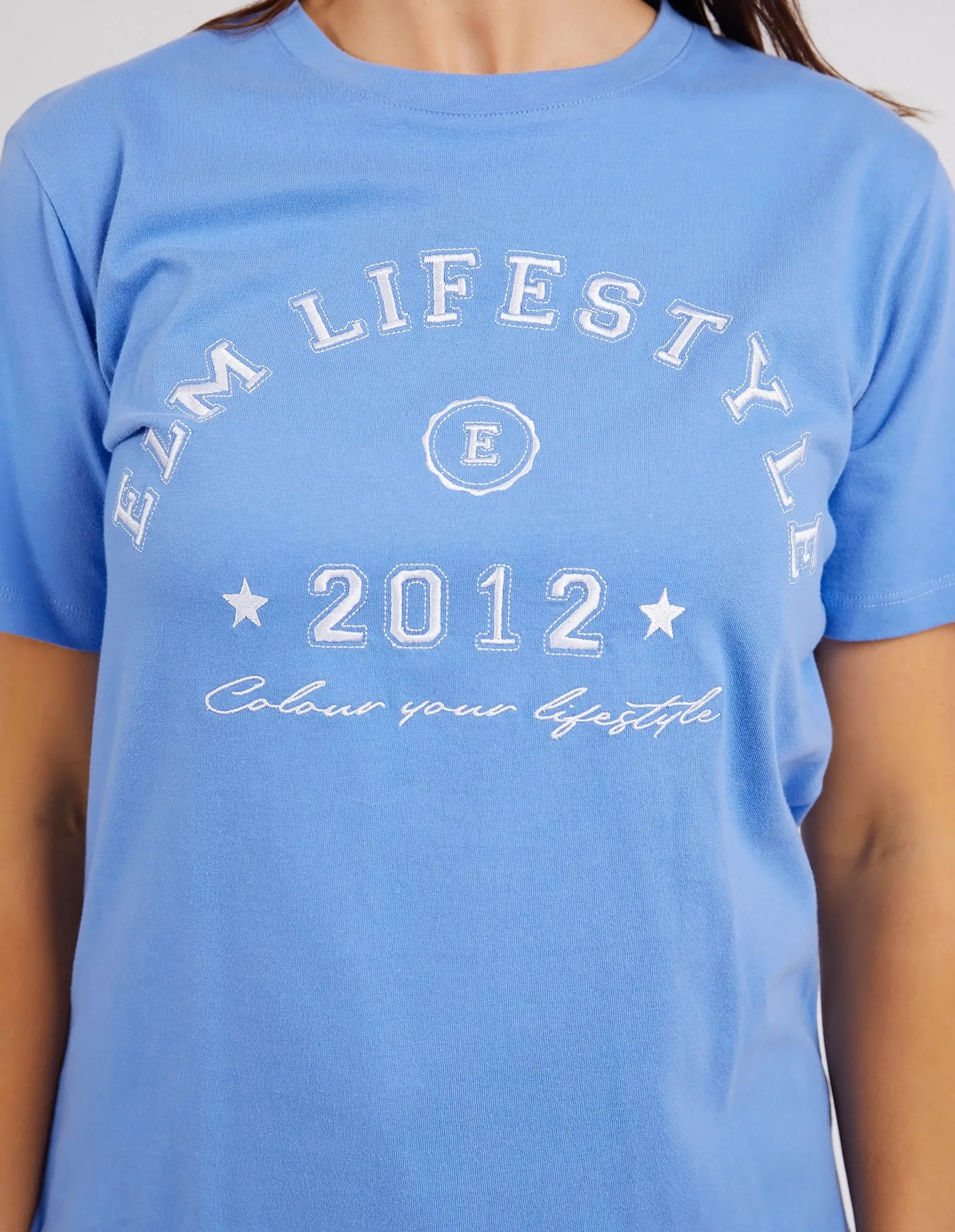 Elm Varsity Tee Cerulean Blue