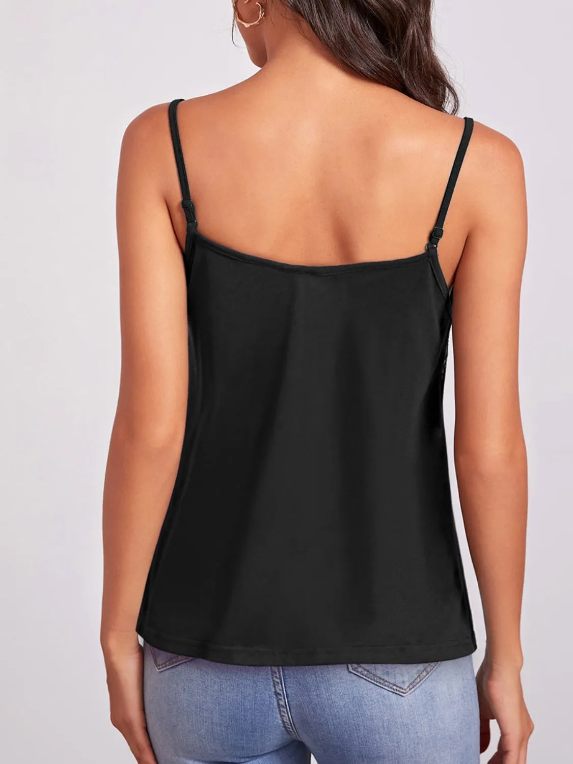 FAM-FAM Geometric V-Neck Spaghetti Strap Cami