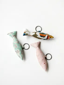 Fish Keychain Vintage Liberty Fabric