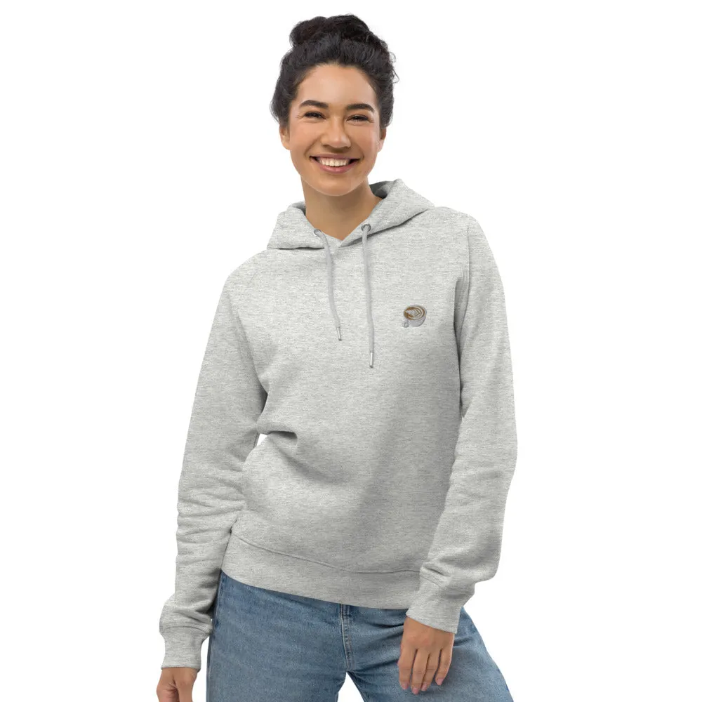 Flat White | Bestickter Bio Baumwoll Frauen Hoodie