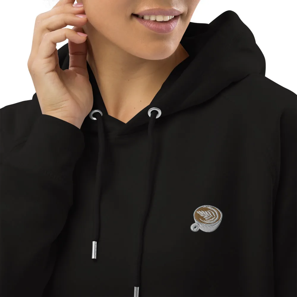 Flat White | Bestickter Bio Baumwoll Frauen Hoodie