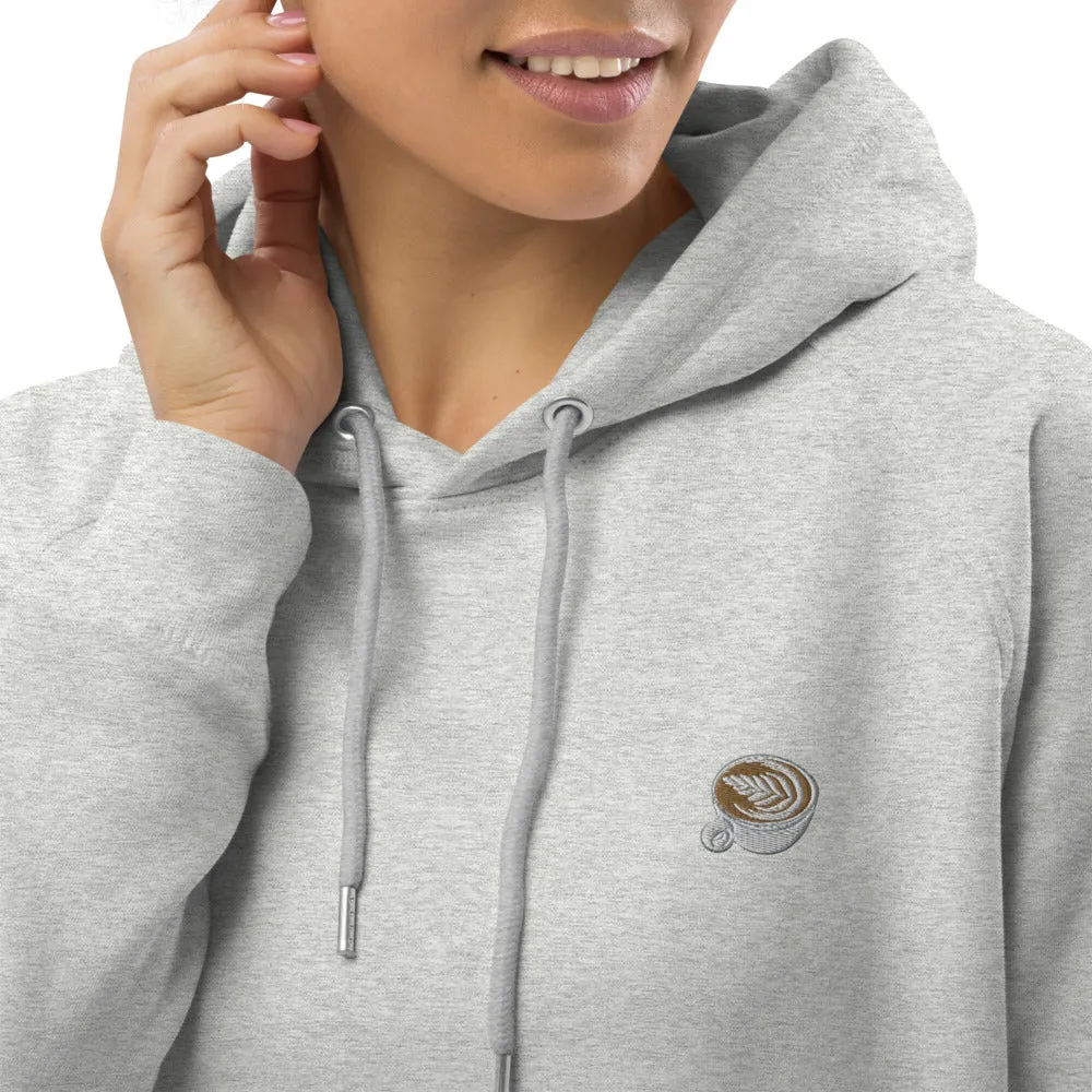 Flat White | Bestickter Bio Baumwoll Frauen Hoodie