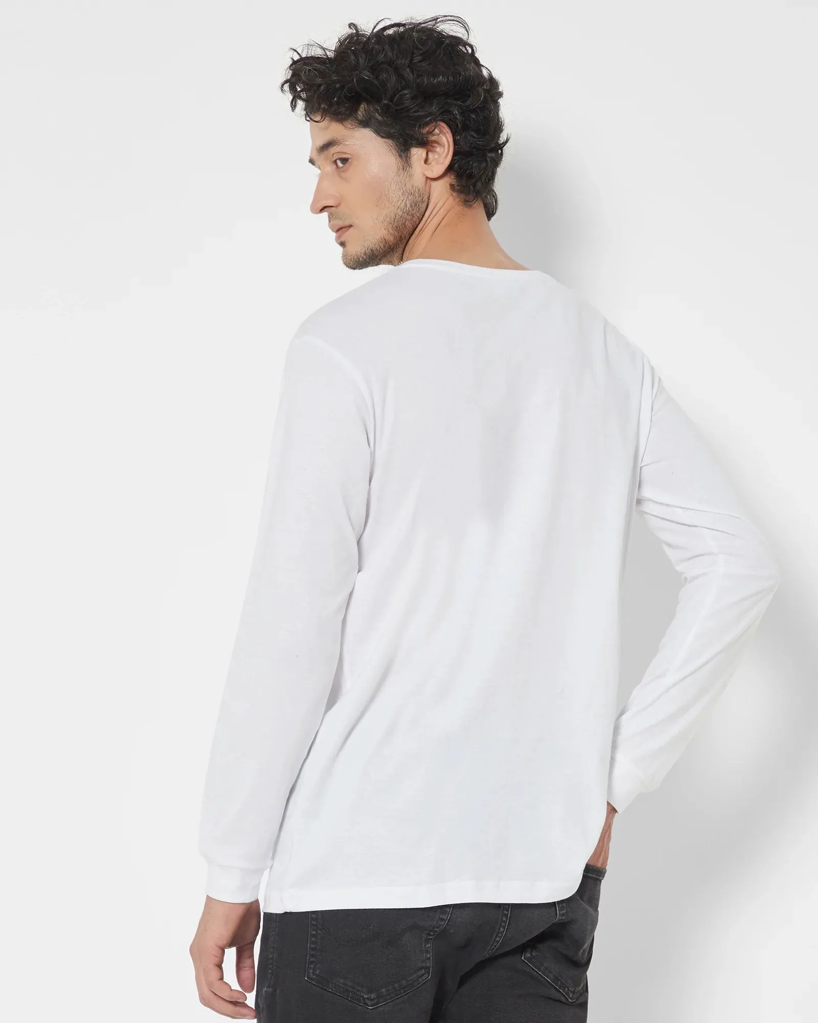 Full Sleeves Crew Neck: White