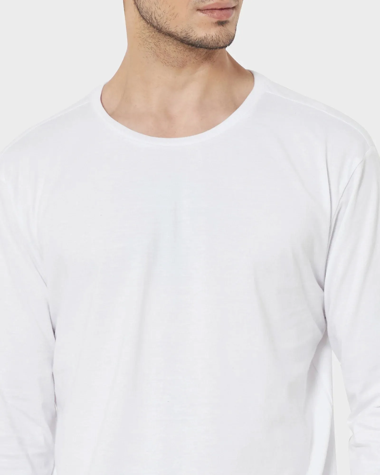 Full Sleeves Crew Neck: White