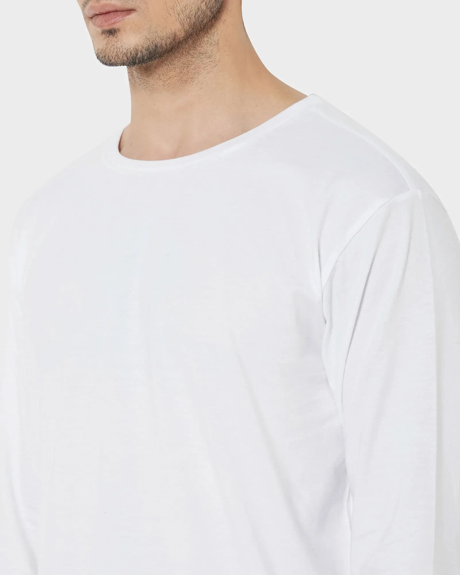 Full Sleeves Crew Neck: White