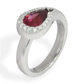 Garnet and Diamond Lasso Ring