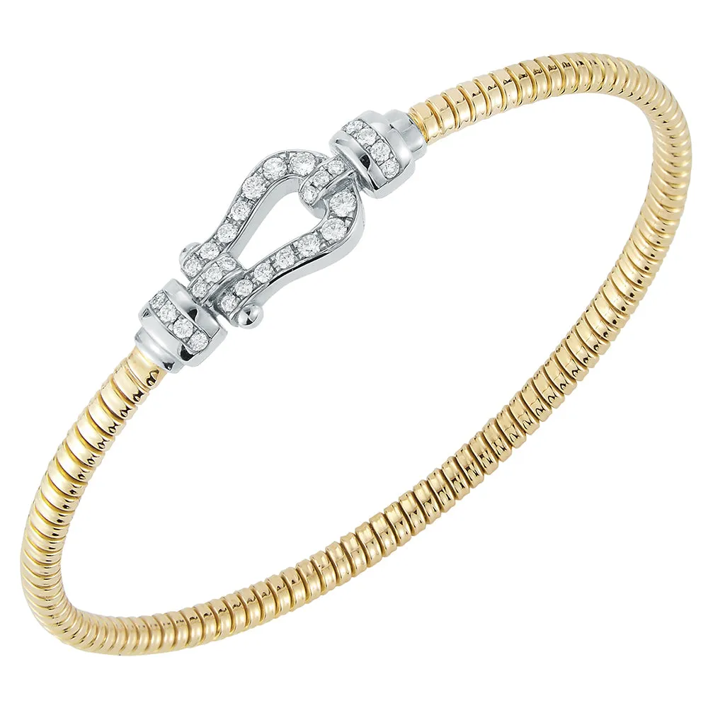 Gold and Diamond Bangle Bracelet