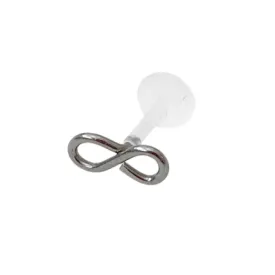 Infinity Acrylic Silver Flat Back Earring