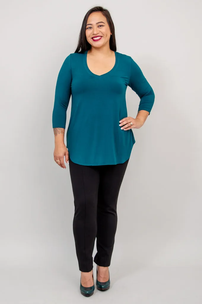 Jackie 3/4 Sleeve, Teal, Bamboo