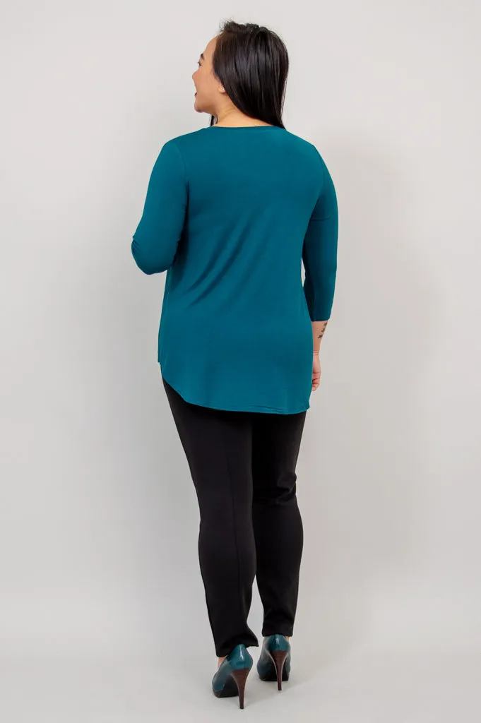 Jackie 3/4 Sleeve, Teal, Bamboo