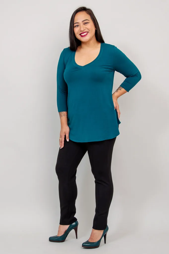 Jackie 3/4 Sleeve, Teal, Bamboo