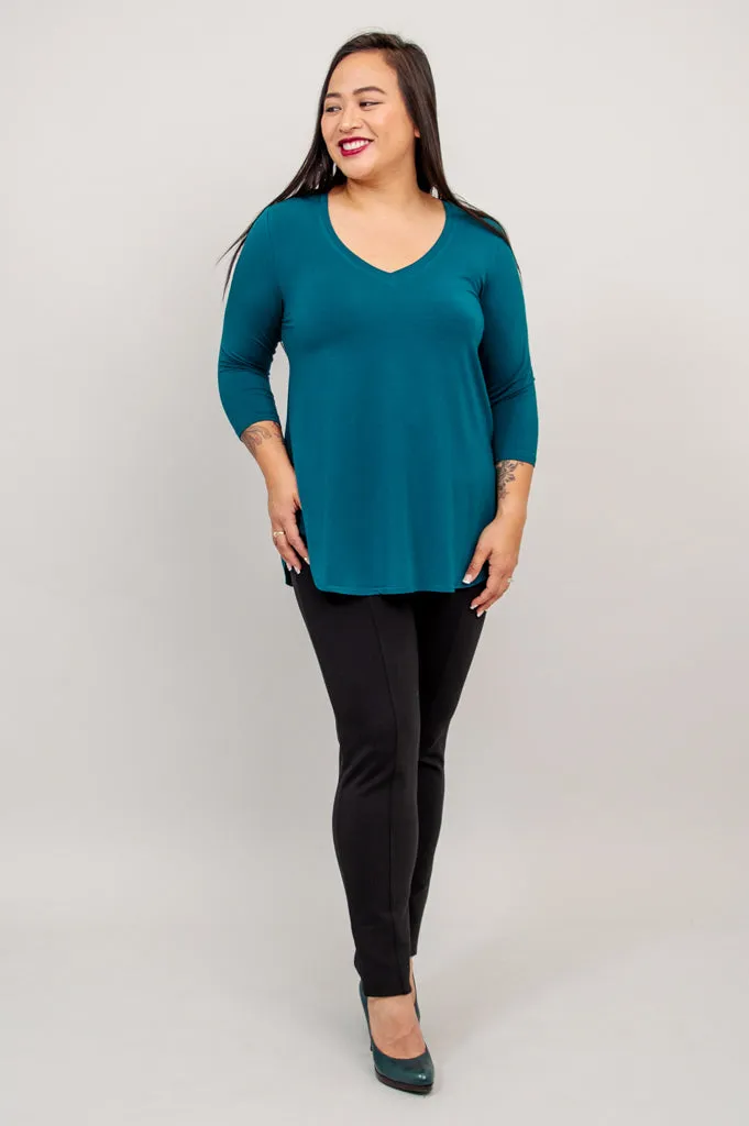 Jackie 3/4 Sleeve, Teal, Bamboo