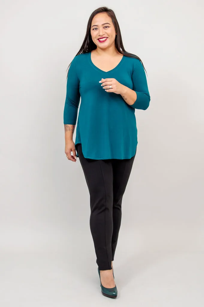 Jackie 3/4 Sleeve, Teal, Bamboo