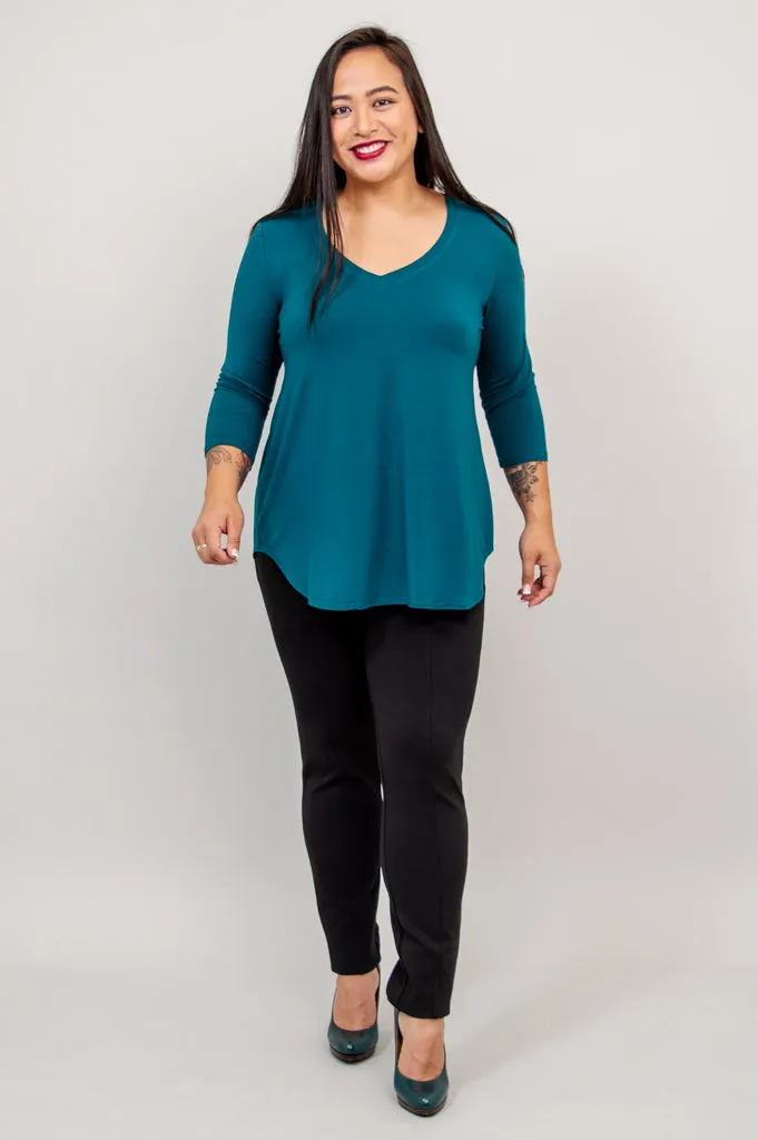 Jackie 3/4 Sleeve, Teal, Bamboo