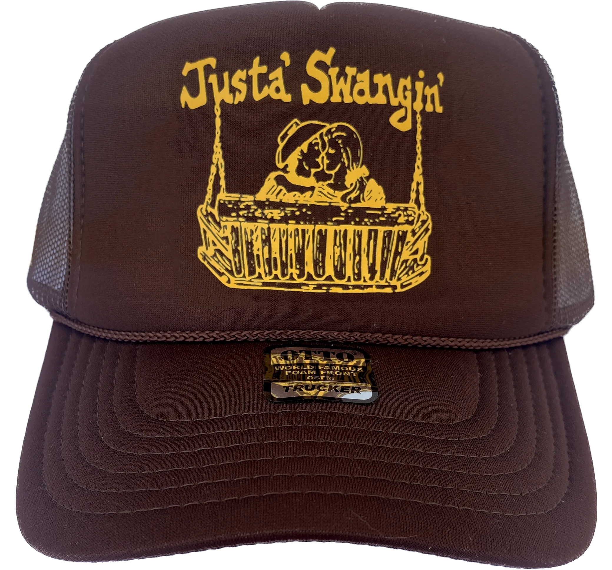 Justa Swangin' Brown Mustard Foam Trucker Cap