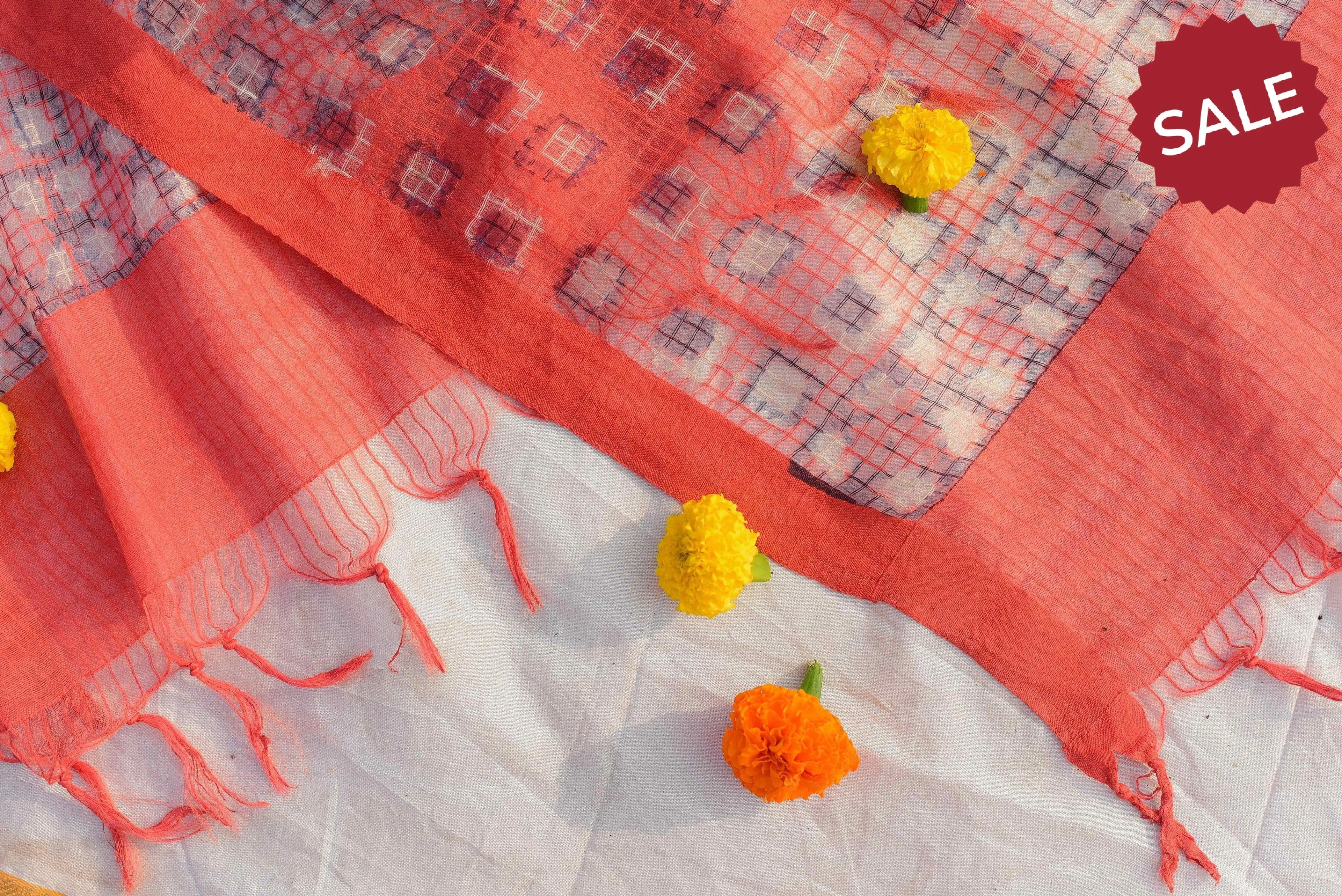 Kaisori Noor collection - Linen block printed dupatta