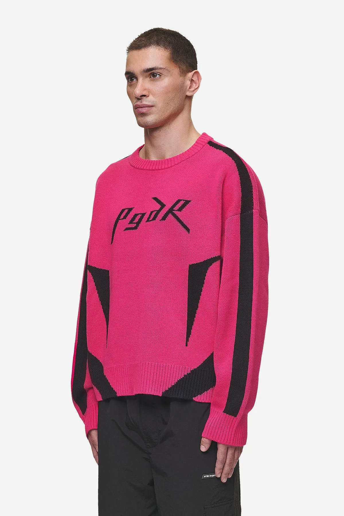 Kazan Boxy Knit Sweater Virtual Pink Black