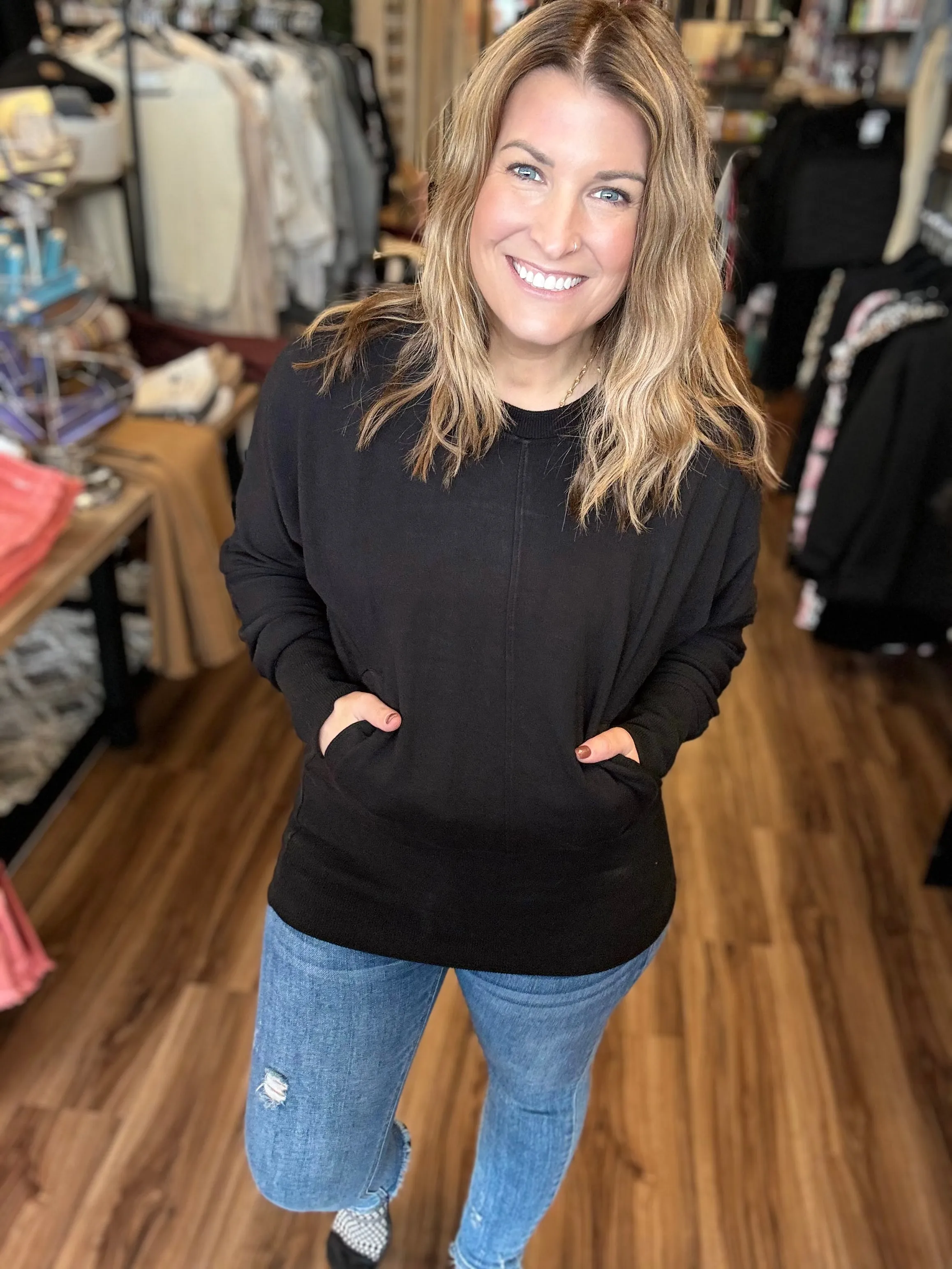 Lauren - Brushed Dolman Sleeve Crew Neck