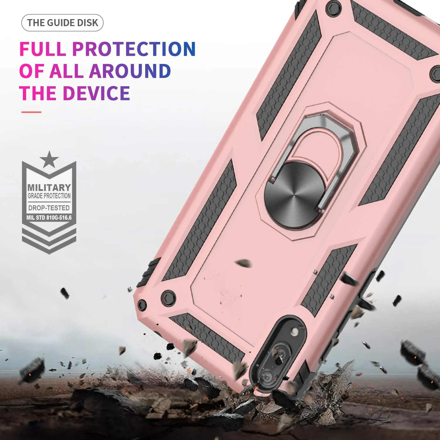 LeYi Case for Huawei Y7 2019 with Ring Holder Kickstand, Full Body Protective Silicone TPU Gel Personalised Shockproof Tough Armour Phone Cover