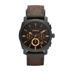 Machine Mid-Size Chronograph Brown Leather Watch