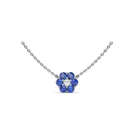 Magnolia Sapphire and Diamond Necklace