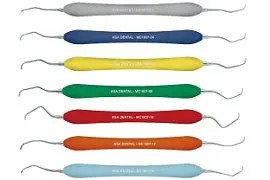 Mini Five Gracey Curettes - Colored Silicone Handle