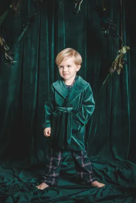 NATHAN - BOYS' BATHROBE IN EMERALD