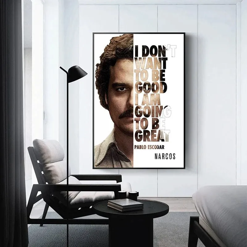 Pablo Escobar Narcos Canvas Artwork Prints Modern Wall Art