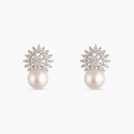 Pearl Nakshatra CZ Stud Earrings