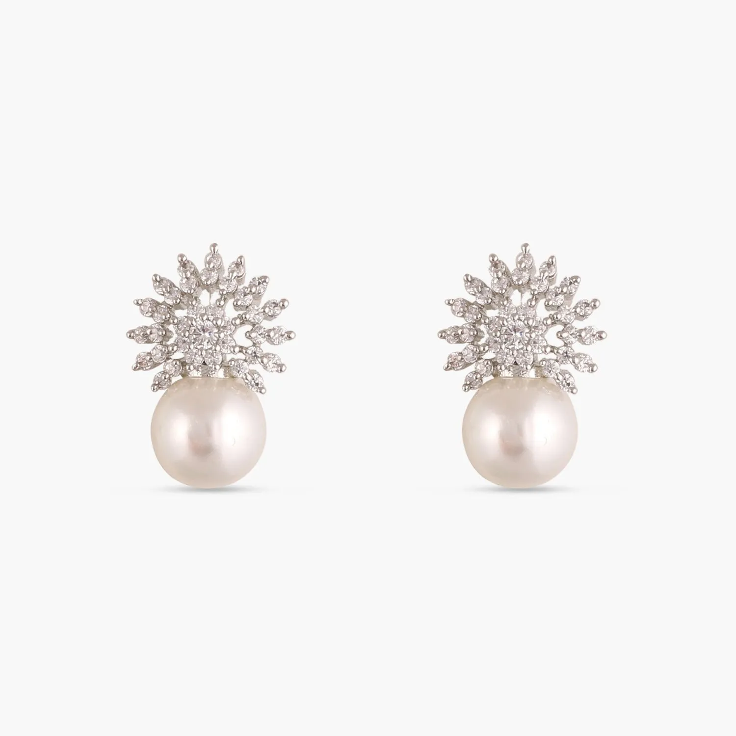 Pearl Nakshatra CZ Stud Earrings