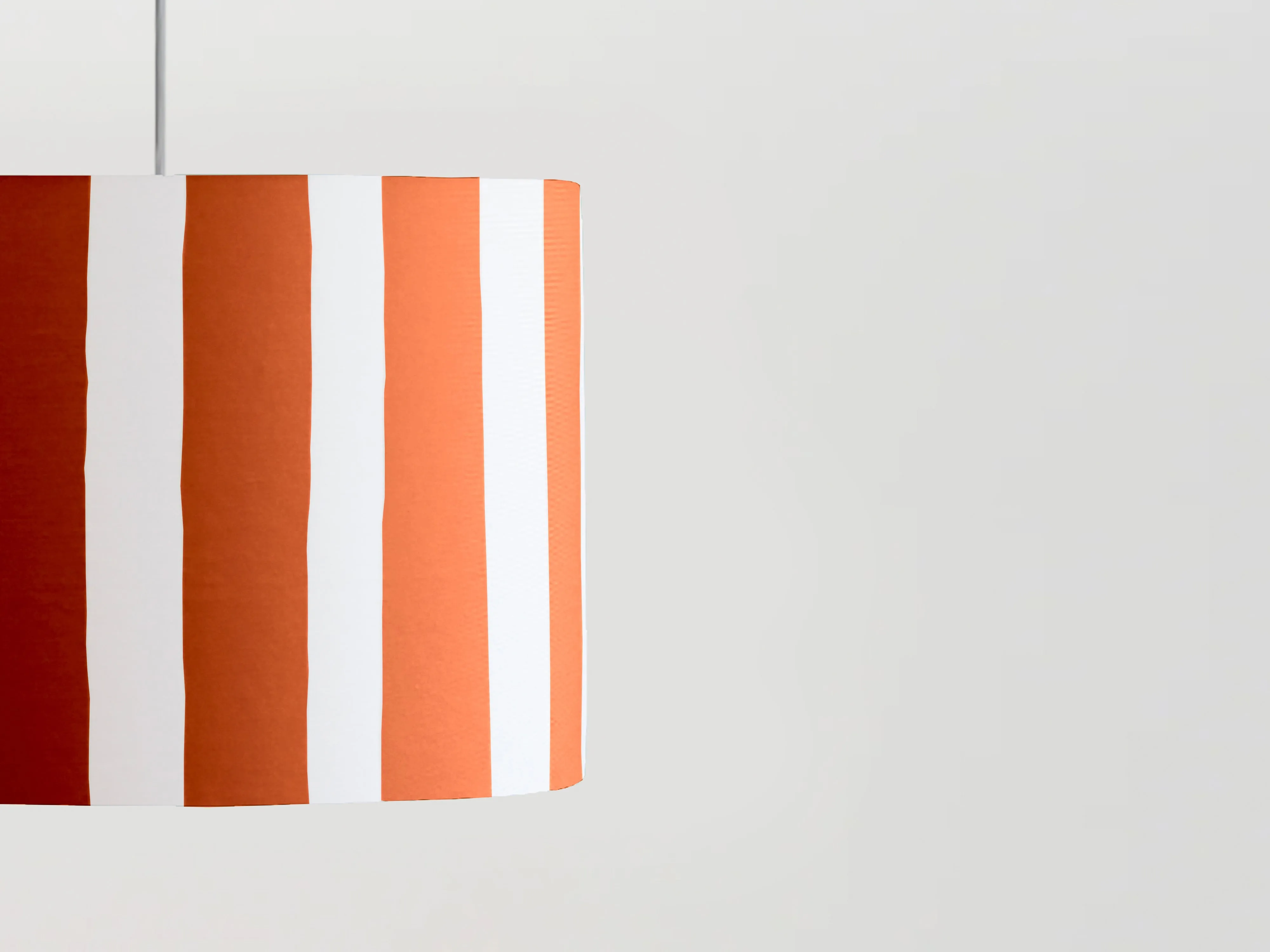 Peel orange & white stripe printed shade