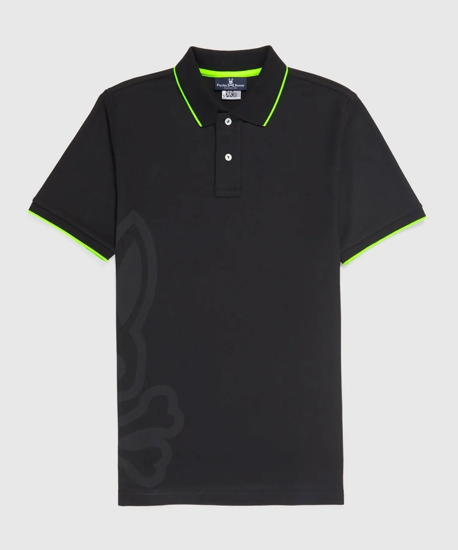 Psycho Bunny Chatham Side Bunny Polo - Black