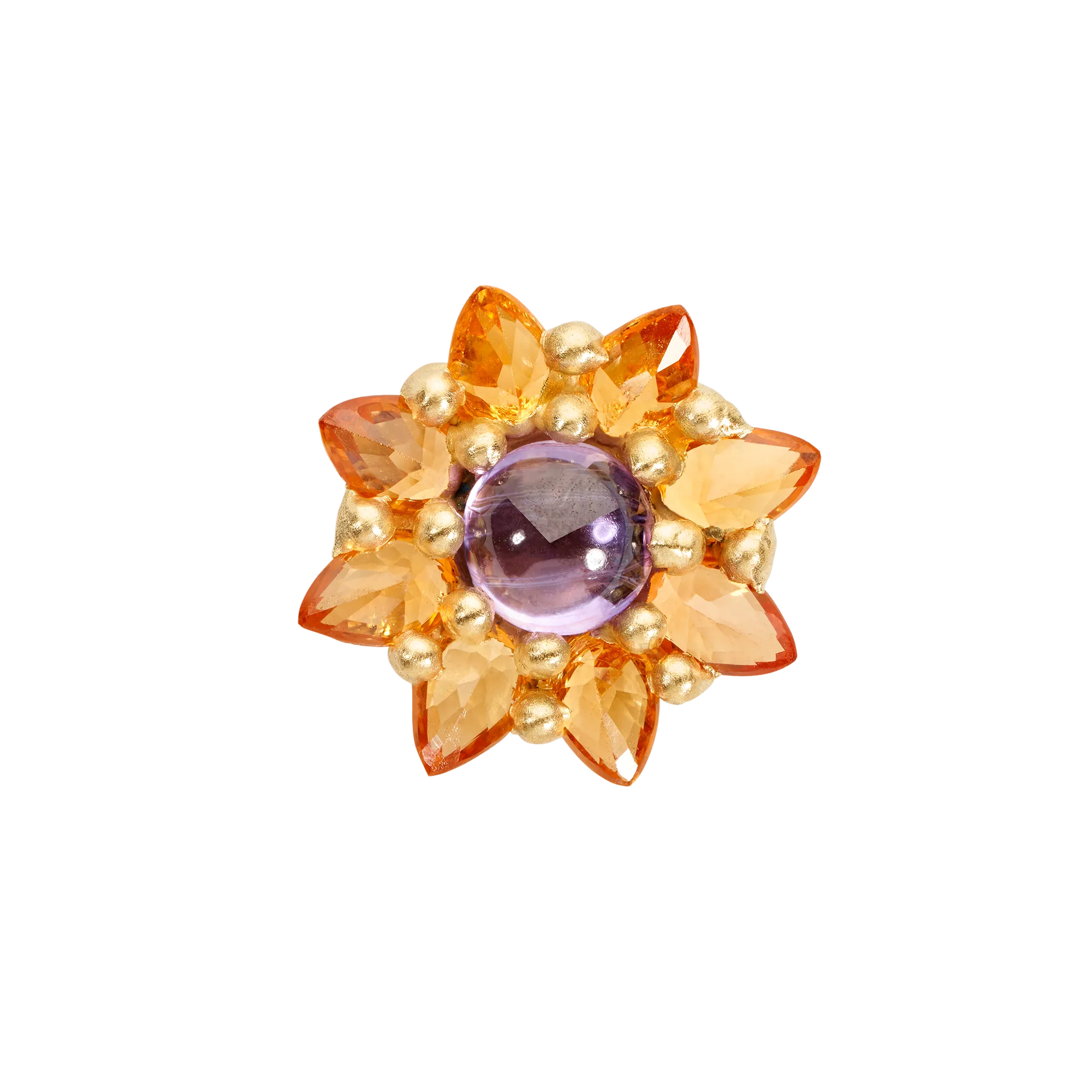 Purple & Orange Daisy Stud Earring - Made to Order