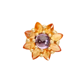 Purple & Orange Daisy Stud Earring - Made to Order