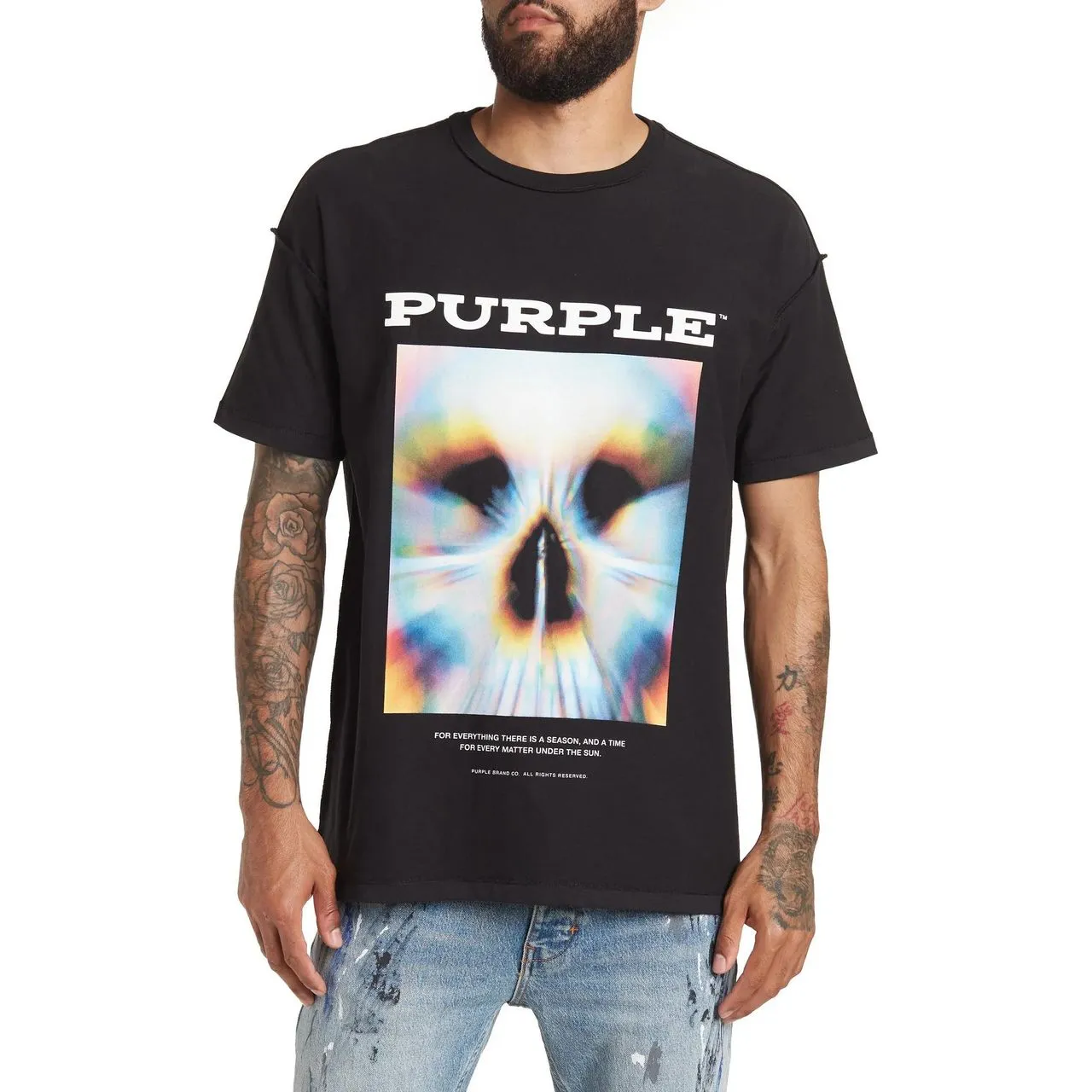 Purple Brand Inside Out Jersey Tee Skull Black Black