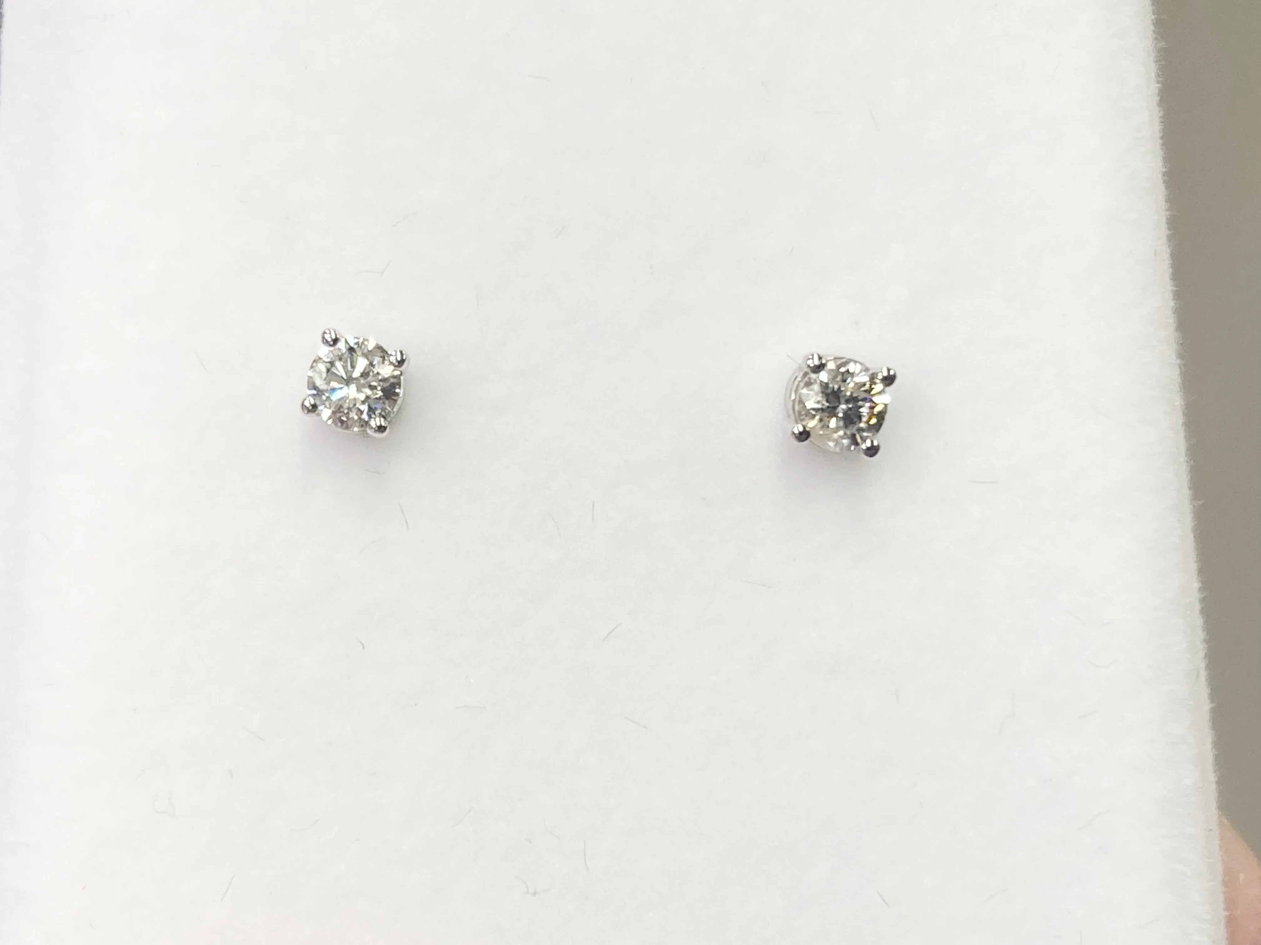 Quarter Carat White Gold Diamond Stud Earrings