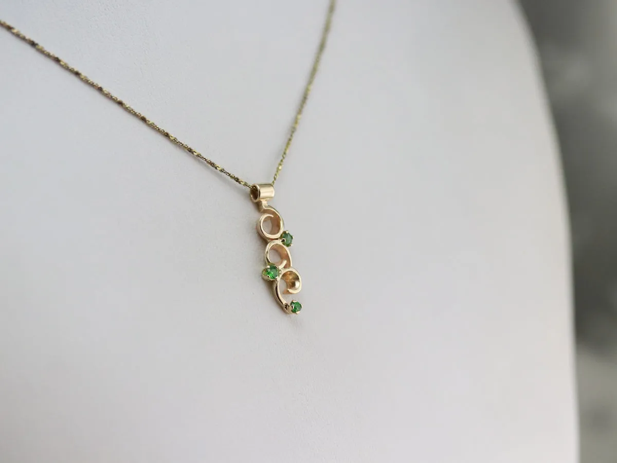 *RESERVED* Scrolling Demantoid Garnet Pendant