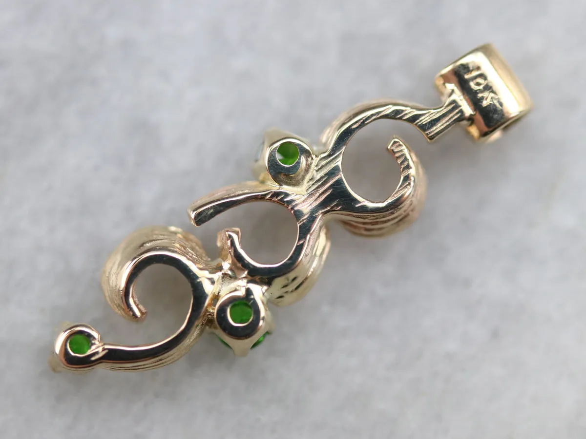 *RESERVED* Scrolling Demantoid Garnet Pendant