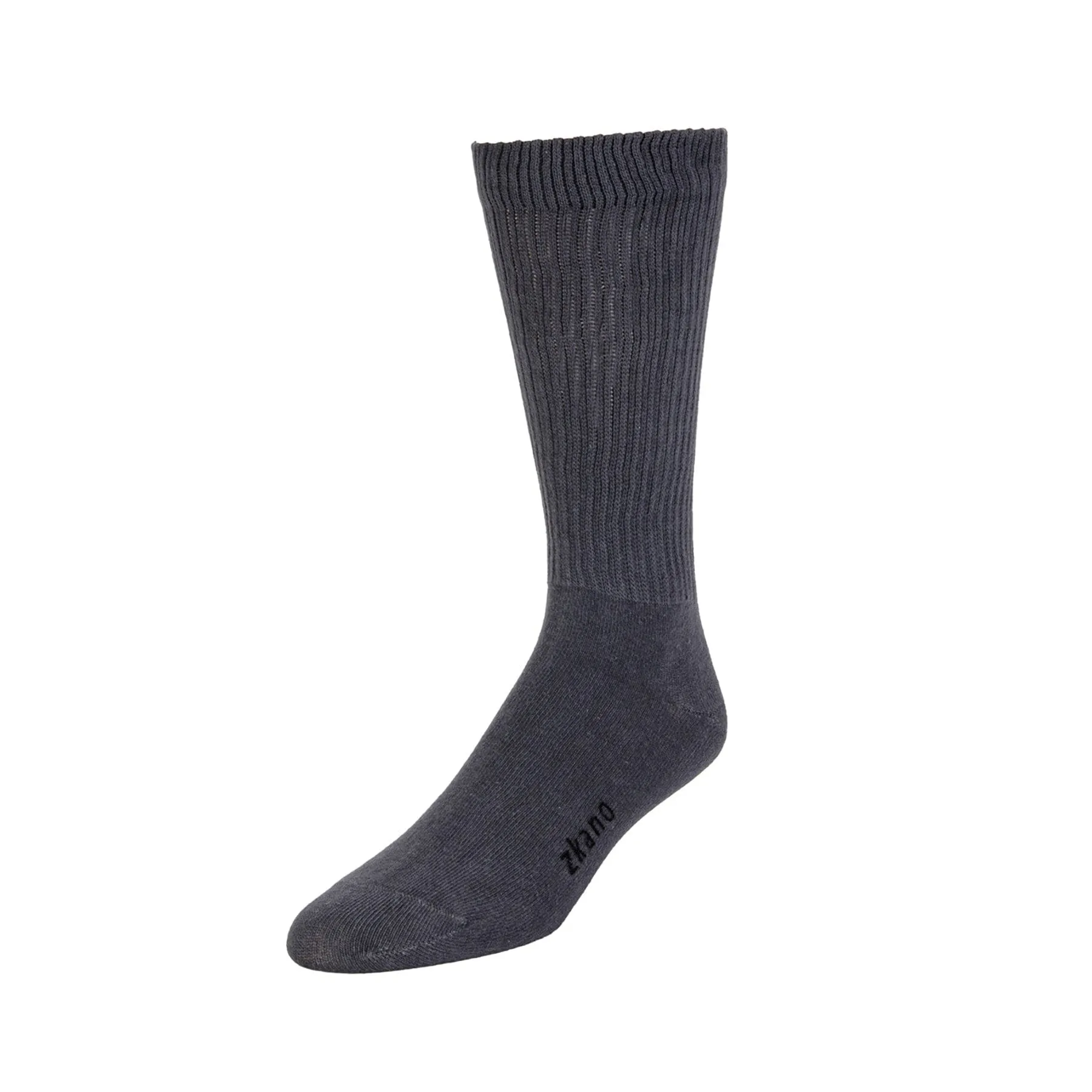 Rib Knit - Organic Cotton Crew Socks - Charcoal