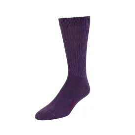 Rib Knit - Organic Cotton Crew Socks - Plum