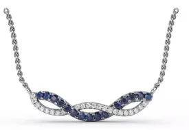 Sapphire and Diamond Twist Pendant