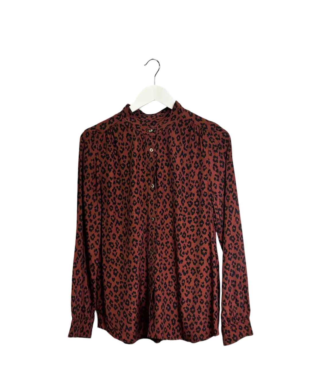 Size S - A.P.C. Brown Leopard Print Blouse