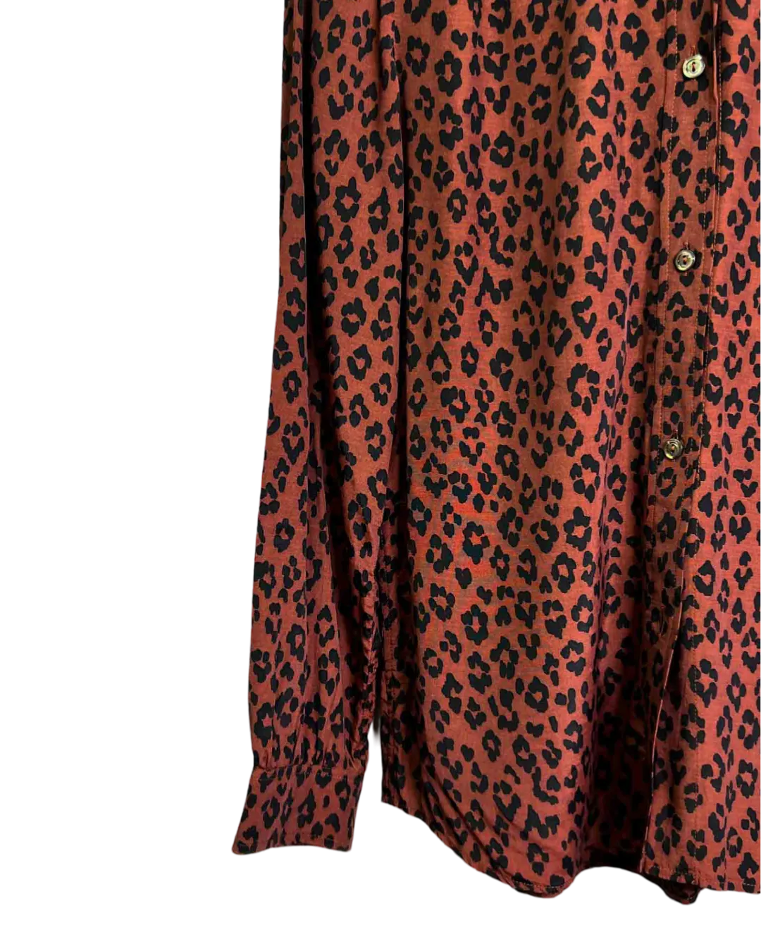 Size S - A.P.C. Brown Leopard Print Blouse